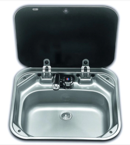 Dometic-Smev 8005 Caravan Motorhome Sink Unit with Glass Lid